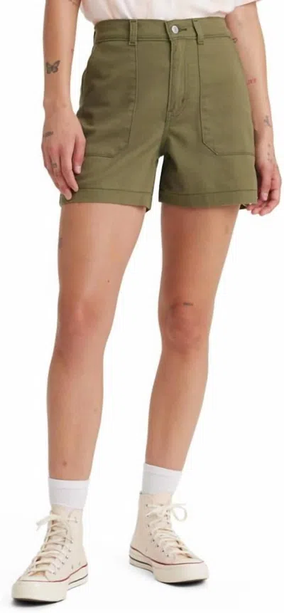 Levi's Utility Shorts In Olive Night In Green