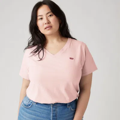 Levi's V Neck Tee (plus Size) In Pink