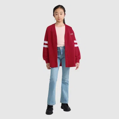 Levi's Varsity Fleece Cardigan Big Girls 7-16 L In Red