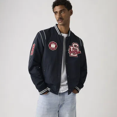 Levi's Varsity Patch Bomber Jacket In Blue