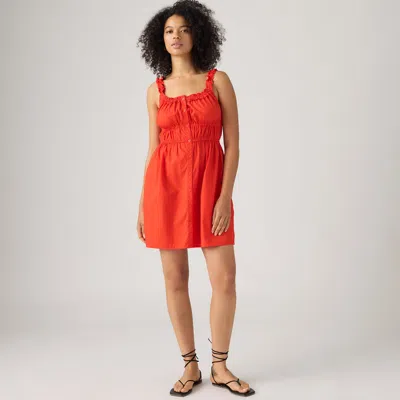 Levi's Vera Waisted Mini Dress In Red
