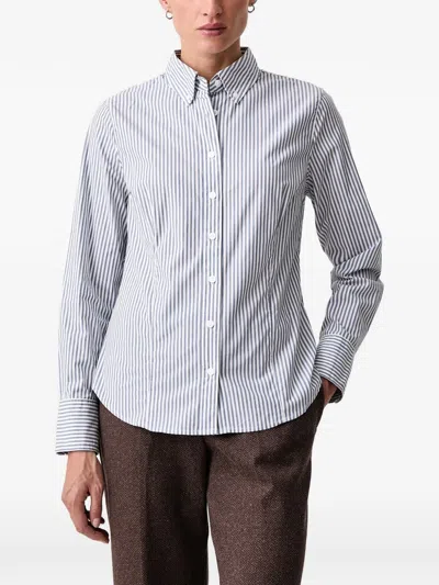 Levi's Vertical-stripe Poplin Shirt In Blue