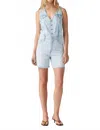 Levi's Vest Light Wash Button-front Denim Romper In Blue