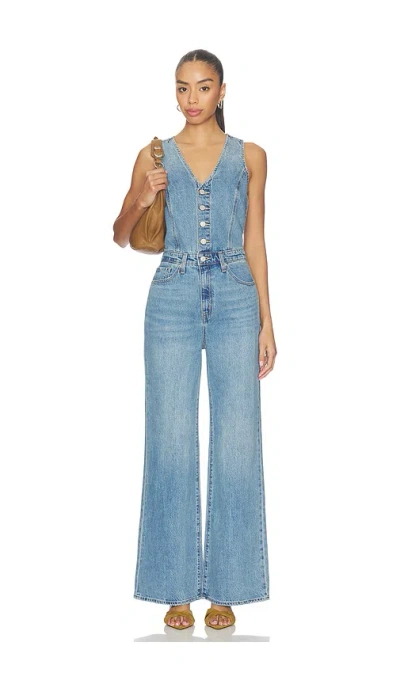 Levi's Vest Wide Leg Jumpsuit In Blue
