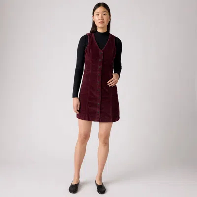 Levi's Vianna Vest Dress In Burgundy