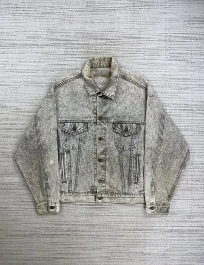 Pre-owned Levi's Vintage 60s  Acid Grey Denim Trucker Jacket In Gray