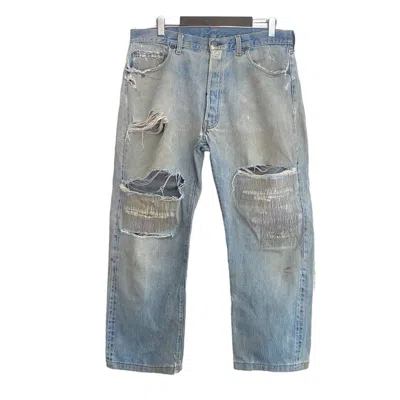 Pre-owned Levi's Vintage 80's Levis 501 Redline Jeans Distressed In Blue