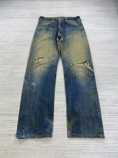 Pre-owned Levi's Vintage 90's  503 Distressed Denim Mud Wash Jeans In Blue