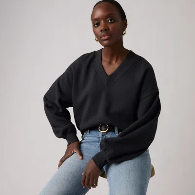 Levi's Vintage Garment Dye V-neck Sweatshirt In Black