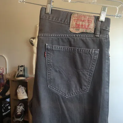Pre-owned Levi's Vintage  505 Straight Fit Dark Grey Denim Jeans 34x30 In Gray