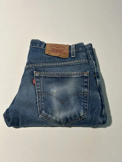 Pre-owned Levi's Vintage  517 Bootcut Distressed Denim Jeans In Blue