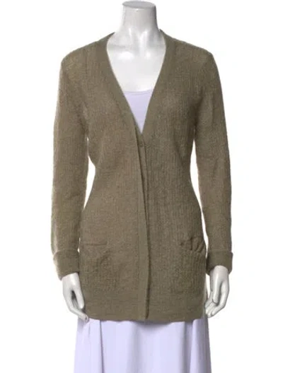 Pre-owned Levi's V-neck Sweater In Green