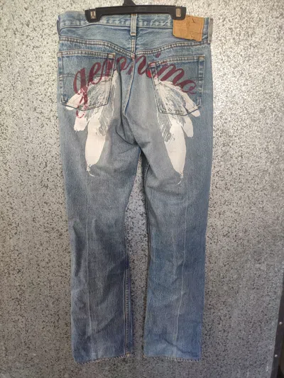 Pre-owned Levi's Vtg 90's Vintage Levis 501 Jeans X Geronimo Apache Denim In Blue