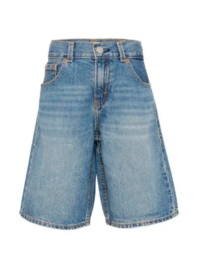 Levi's Kids' Washed Denim Shorts In Blue