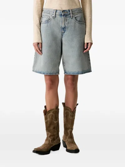 Levi's Washed Denim Shorts In Blue