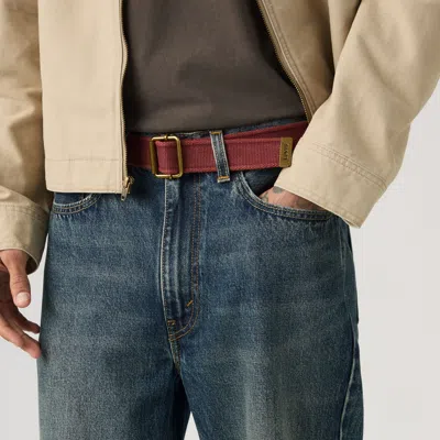 Levi's Washed Down Cotton Web Belt In Red
