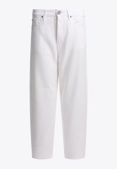 Levi's Washed Straight-leg Jeans In White
