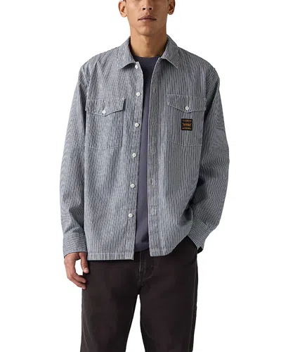 Levi's Washington Stripe Cotton Work Shirt In Gray