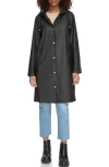Levi's® Water Resistant Hooded Long Rain Jacket In Black