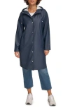 Levi's® Water Resistant Hooded Long Rain Jacket In Navy