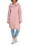Levi's® Water Resistant Hooded Long Rain Jacket In Rosebud