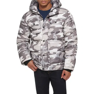 Levi's® Water Resistant Quilted Jacket In Coffee/wht