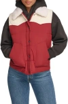 Levi's® Water Resistant Western Puffer Vest In Ruby Red