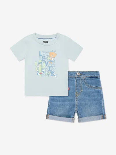 Levi's Wear Baby Boys Cactus T-shirt And Shorts Set In Blue