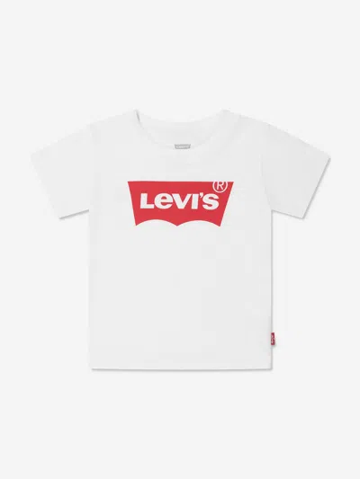 Levi's Wear Baby Boys Cotton Short Sleeve Batwing Logo T-shirt 9 Mths White