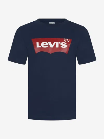 Levi's Wear Kids' Boys Cotton Short Sleeve Batwing Logo T-shirt In Blue