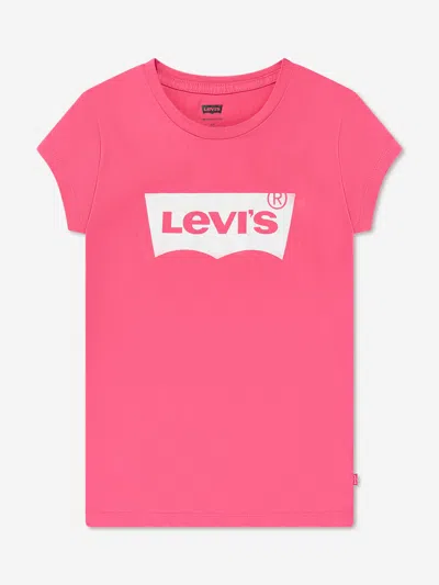 Levi's Wear Kids' Girls Cotton Short Sleeve Batwing Logo T-shirt 14 Yrs Pink