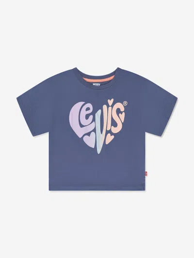 Levi's Wear Kids' Girls Heart Oversized T-shirt In Blue