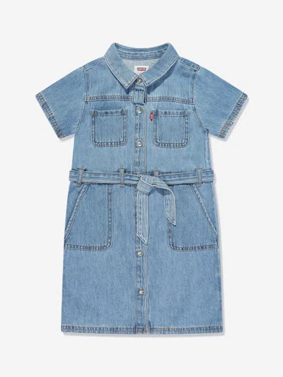 Levi's Wear Kids' Girls Organic Utility Dress In Blue