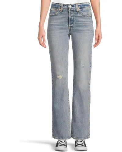 Levi's Wedgie Boot Jeans Women's Blue Denim Distressed Bootcut Leg Ddr333