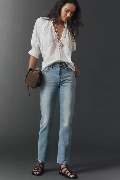 Levi's Wedgie High-rise Slim Straight-leg Jeans In Orange