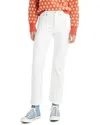Levi's Wedgie Jeans Women White Denim Straight Leg Button Fly Ankle Kfc241 In Neutral