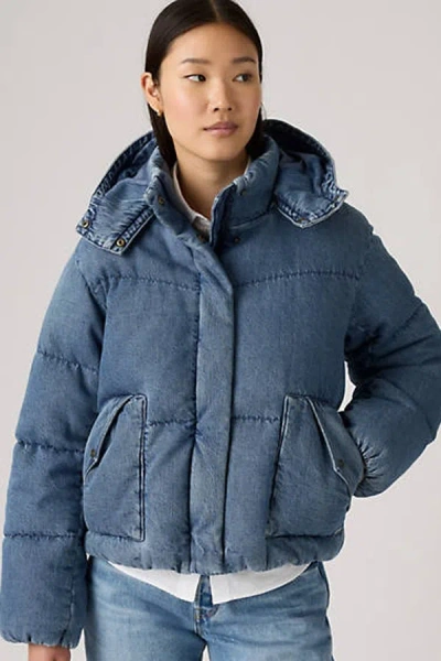 Levi's Western Bubble Shortie Jacket In Blue
