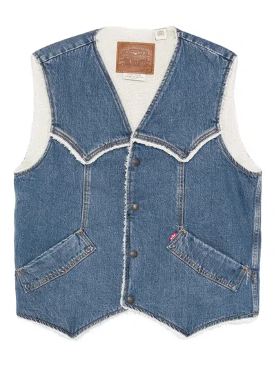 Levi's® Levi`s Western Denim Sherp Vest Sky Desert Sher In Blue