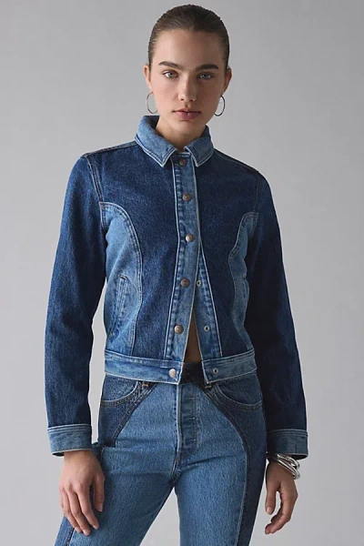 Levi's Western Denim Trucker Jacket In Practically Pieced, Women's At Urban Outfitters