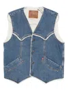 Levi's Western Denim Waistcoat In Blue