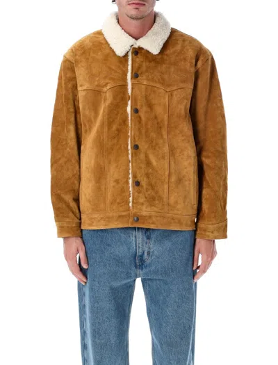 Levi's Suede Jacket With Shearling Collar Levis In Brown