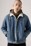 Levi's Levi S Denim Western Sherpa Trucker Jacket In Blue