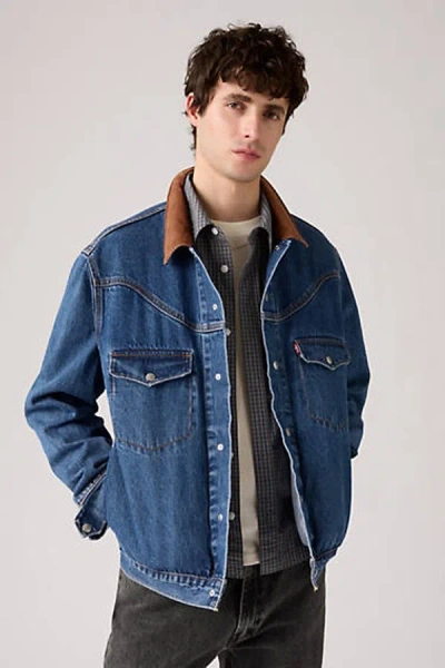 Levi's Western Shorthorn Trucker Jacket In Blue