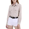 Levi's Western Soft Denim Shirt Pearl Snaps In Dusty Rose Wash