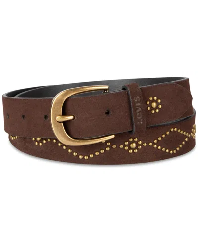 Levi's Western Studded Suede Casual Belt In Brown