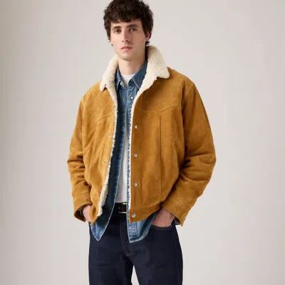 Levi's Western Suede Sherpa Tucker Jacket In Brown