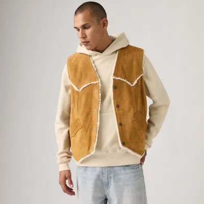 Levi's Western Suede Vest In Brown