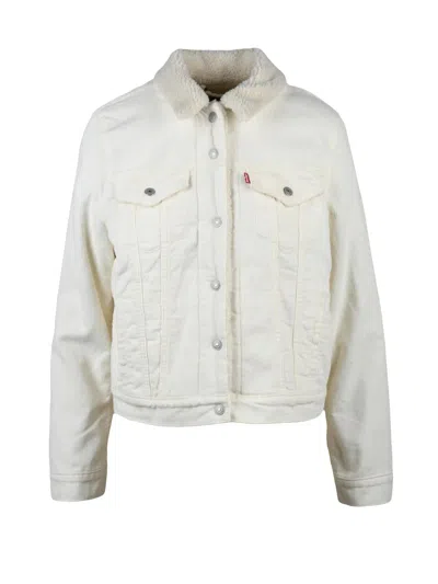 Levi's White Cotton Velvet Jacket