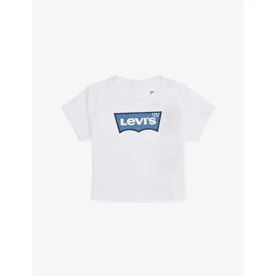 Levi's Babies' White Logo-print Short-sleeve Cotton T-shir