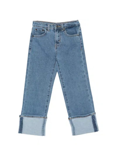 Levi's Kids' Wide-leg Rolled-cuff Jeans In Blue